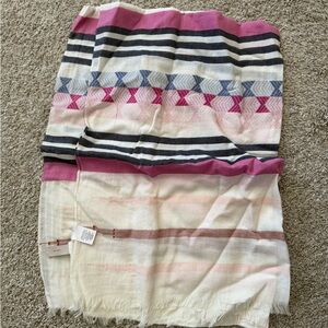 Striped Pink and White Scarf